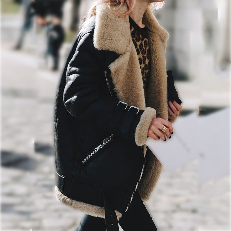 Hanne | Stylish Shearling Aviator Jacket