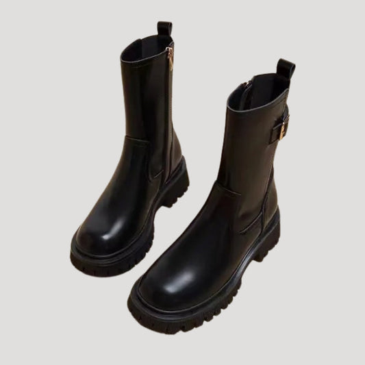 Inger | Women's Spring Chunky Boots in Calf Height