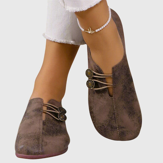 Dagmar | Women's Spring Casual Slip-On Flat Shoes with Button