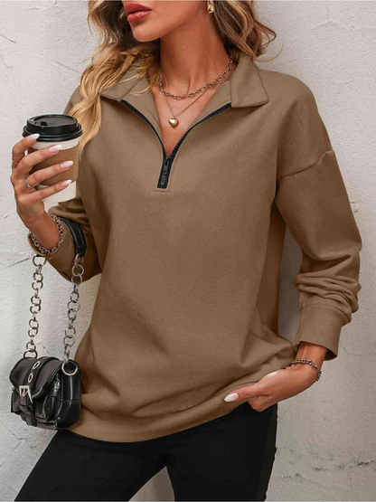 Sofie | Sweatshirt with Zipper and Dropped Shoulder for Women