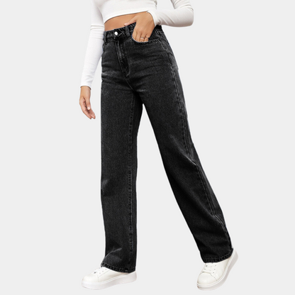 Birthe | Stylish high-waisted jeans with wide legs