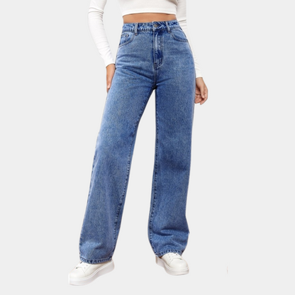 Birthe | Stylish high-waisted jeans with wide legs