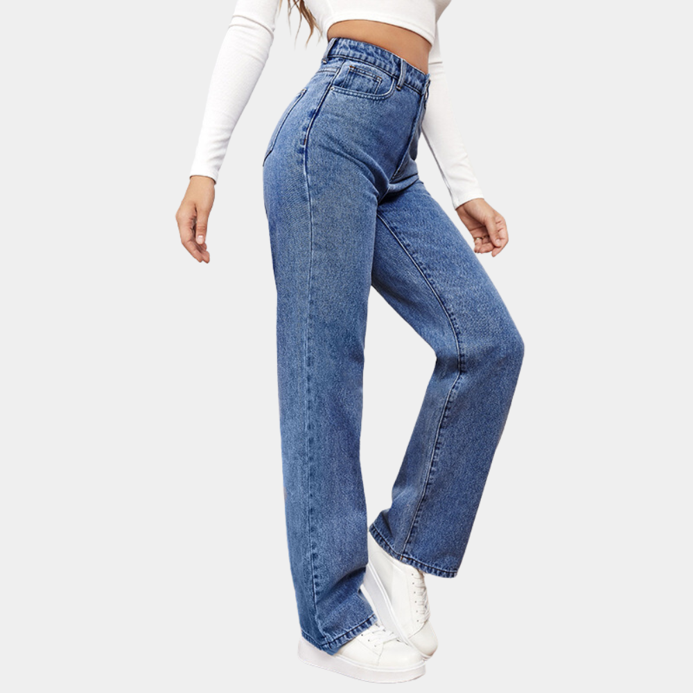 Birthe | Stylish high-waisted jeans with wide legs