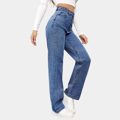 Birthe | Stylish high-waisted jeans with wide legs