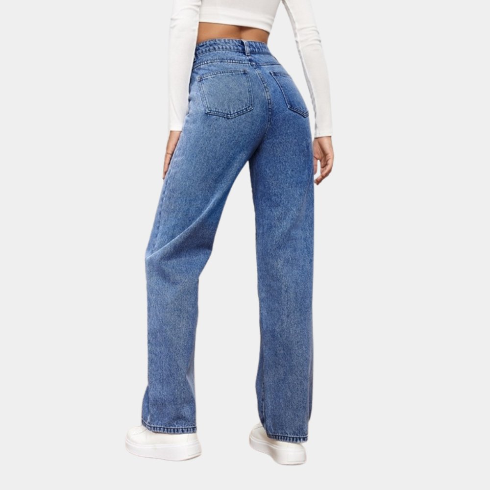 Birthe | Stylish high-waisted jeans with wide legs