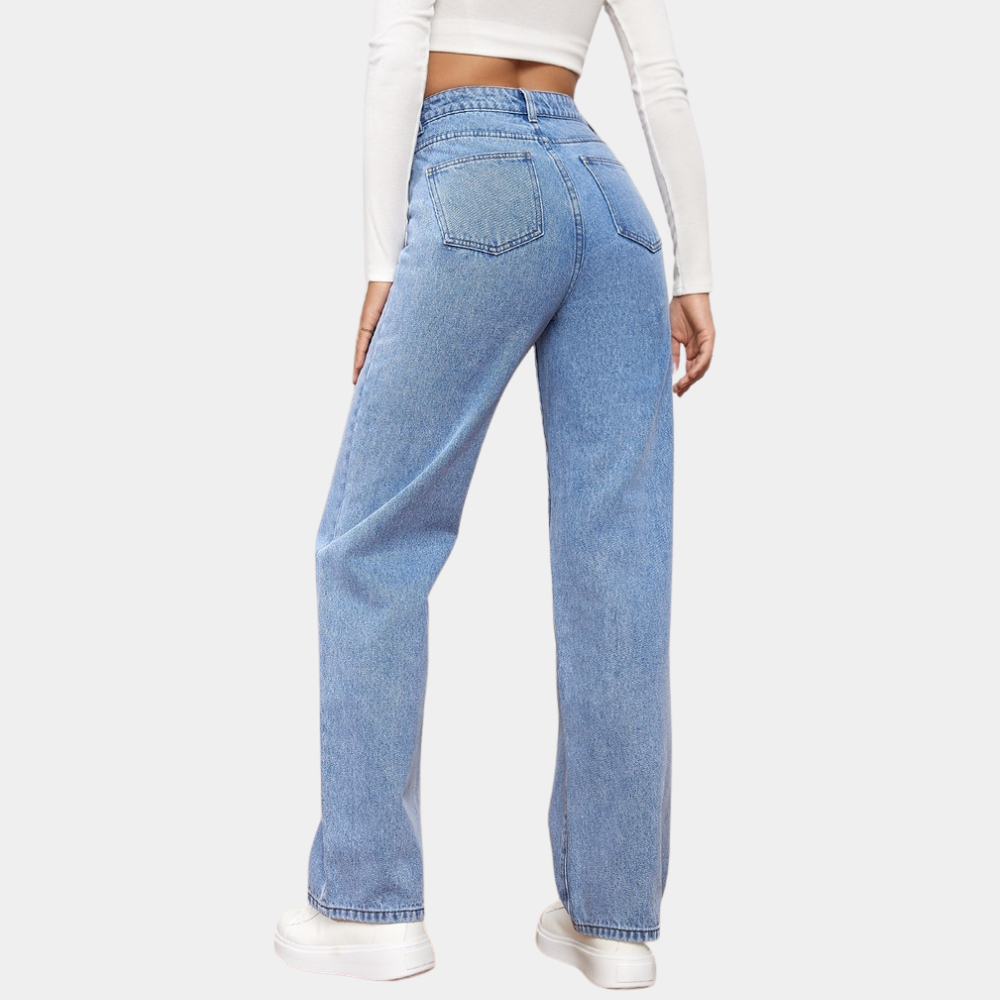 Birthe | Stylish high-waisted jeans with wide legs