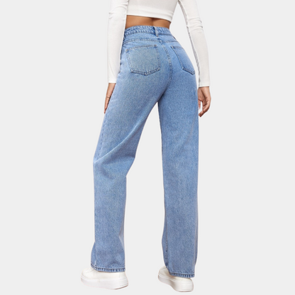 Birthe | Stylish high-waisted jeans with wide legs