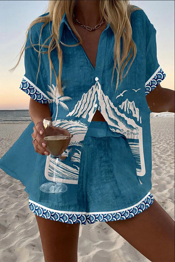 Virina™ | Conjunto de Lino Corto Monte Fuji