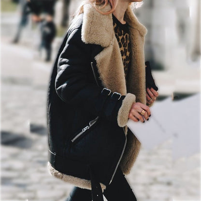 Hanne | Stylish Shearling Aviator Jacket