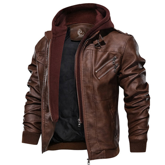 Anker | Leather Jacket with Hood