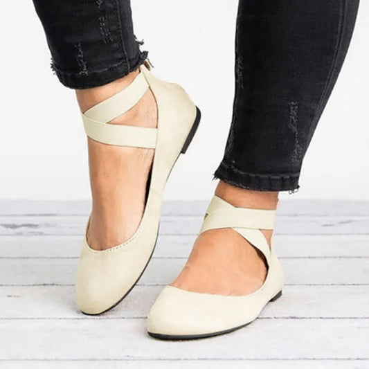 Grethe | Women's Comfortable Ballerinas with Ankle Strap