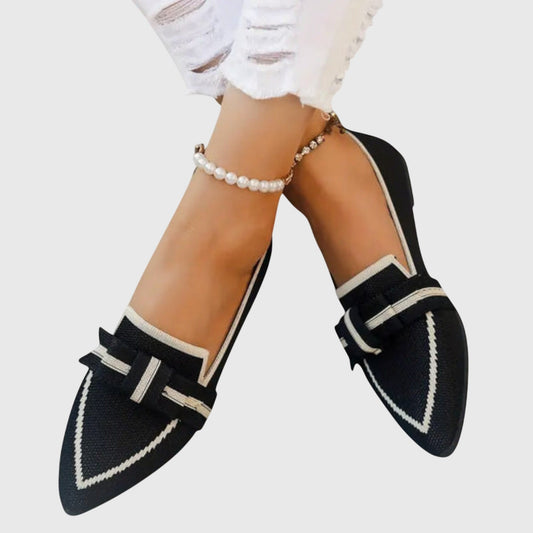 Christina | Women's Spring Flat Shoes with Pointed Toe and Bow