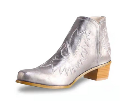 Edith | Ladies' Western Ankle Boots with Embroidery