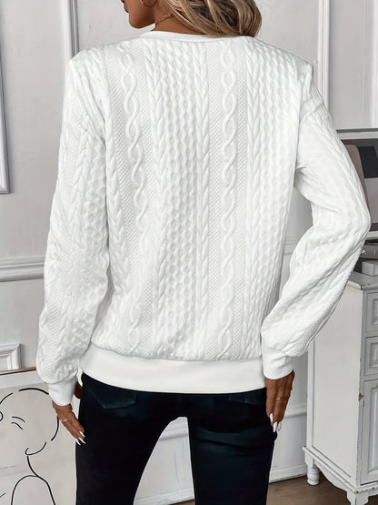 Zoey | Stylish Cable Knit Zip Sweater