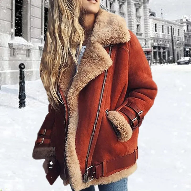 Hanne | Stylish Shearling Aviator Jacket