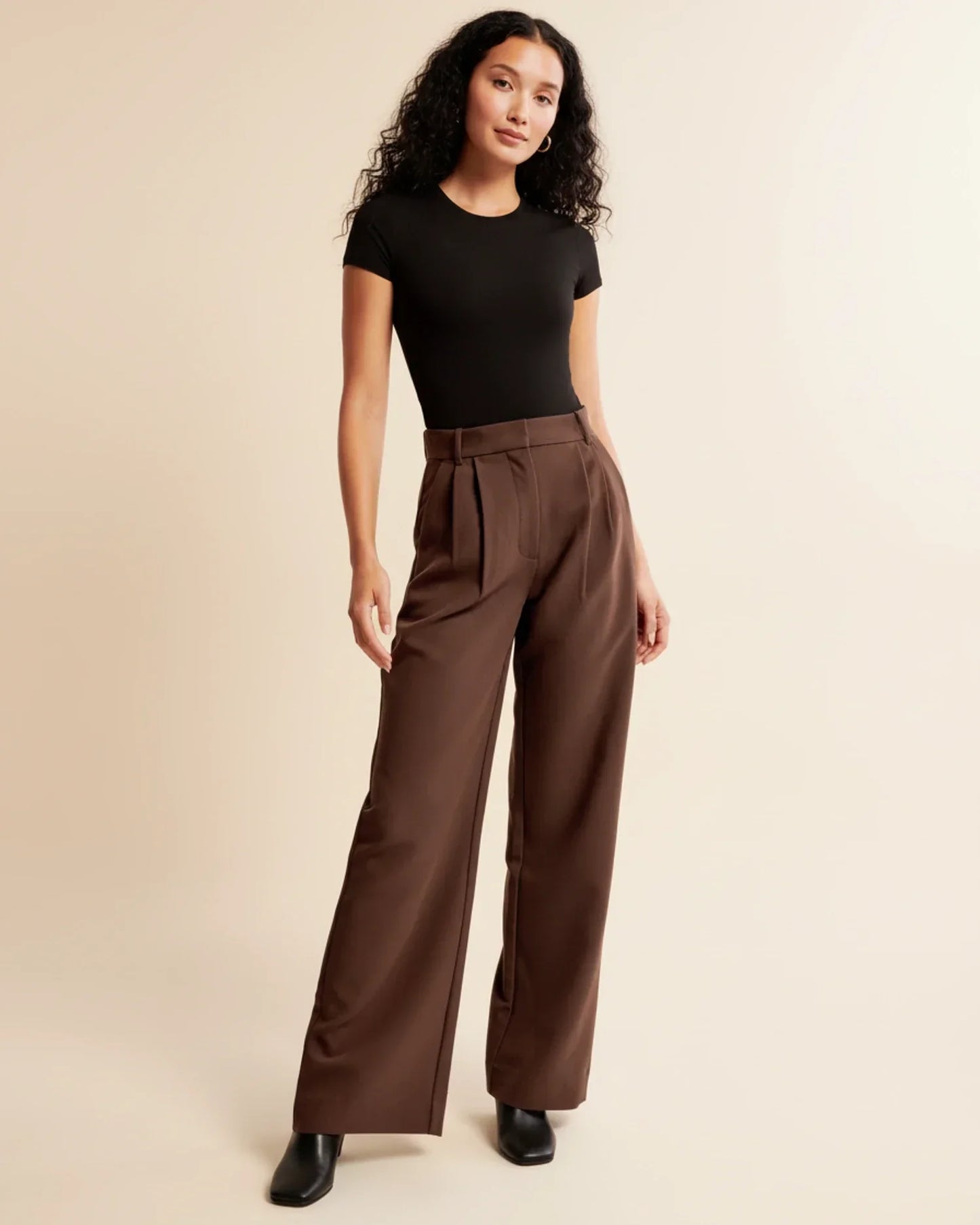 Edna | Women's High-Waisted Wide Leg Trousers
