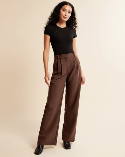 Edna | Women's High-Waisted Wide Leg Trousers