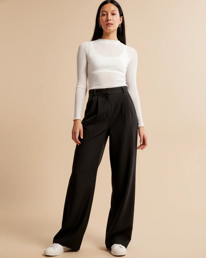 Edna | Women's High-Waisted Wide Leg Trousers