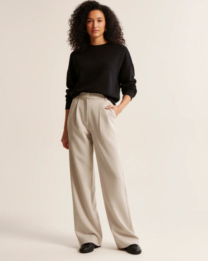 Edna | Women's High-Waisted Wide Leg Trousers